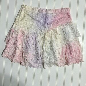 Loveshackfancy Pastel Aaron Skirt in Candyland Hand Dye Size 2